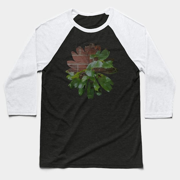 Brick Ivy Flower Baseball T-Shirt by Geomhectic